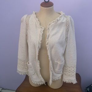 Zara Embroidered Crochet Jacket